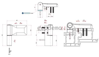 állítható pánt 3D FORNAX-160 barna 8019