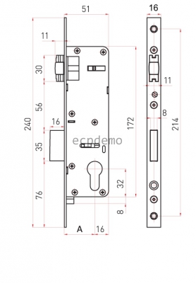 ajtózár 2 pontos görgős 30 3cs